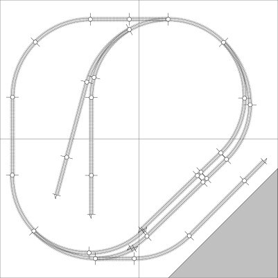 Rechtsonder het station met twee perrons en een laadweg. De andere twee kopsporen wordt een industieaansluiting (een aardappelhandel?). Verder vooral veel Noord-Nederlandse enkelbaan