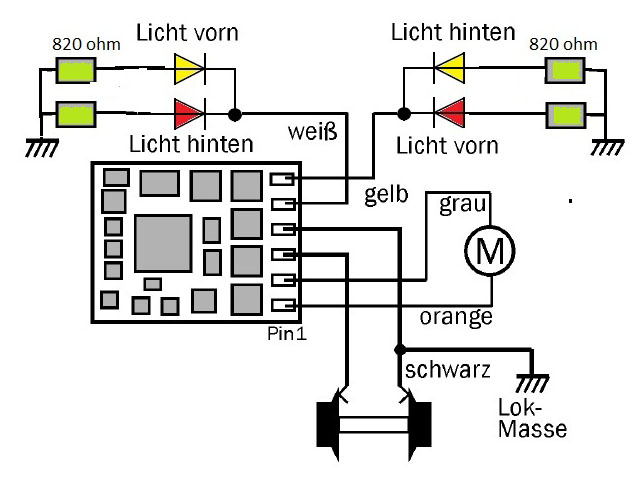 Schema Kühn N45 met LEDs